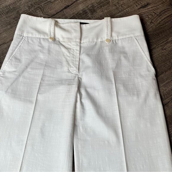 New!! BCBGMaxAzria White Linen Wide Leg Dress Pants Trousers - Sz 6 TALL GIRLS! - Picture 10 of 14